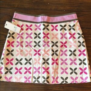 Birdies Pink and Black Floral Mini Skirt